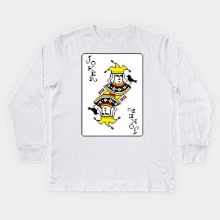 Joker Pixel Art Yellow Kids Long Sleeve T-Shirt